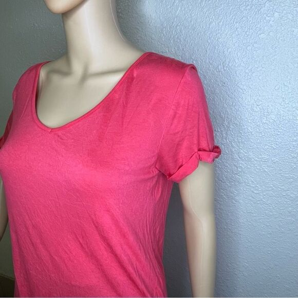 So Coral Short Sleeve Blouse Keyhole Back Size Medium - Picture 4 of 8